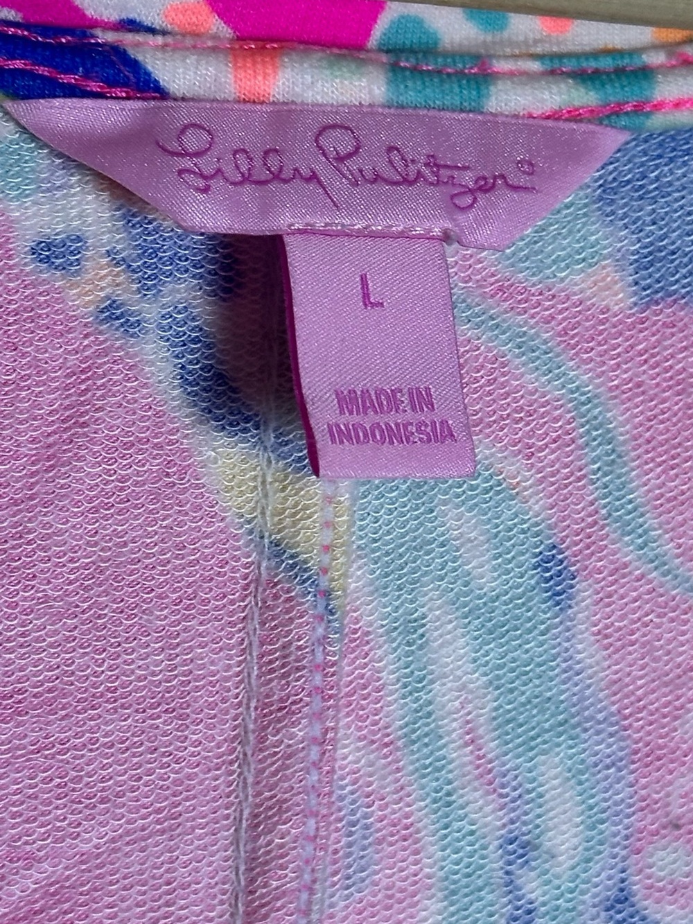 the Lilly Pulitzer Devon Dress  Tiki Pink Sunken Treasure" print L - Picture 7 of 10